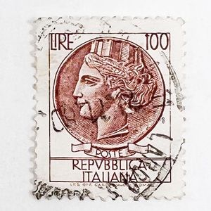 ITALIAN 100 Lire Syracuse Stamp-Collectable